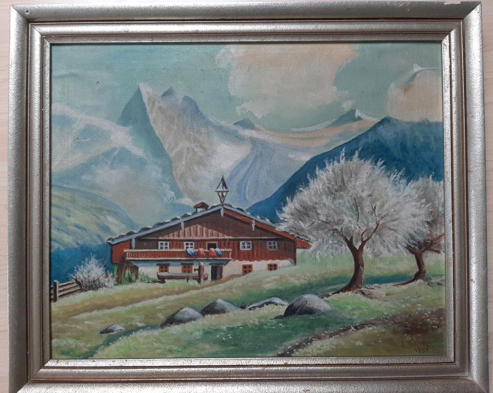 2 Gemälde/ Bilder im Set - bayerische Motive A. Bohn 1951 in Schneeberg