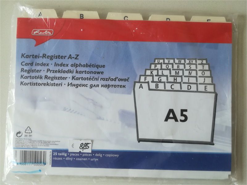 Kartei-Register A5 quer A-Z Leitregister 25-tlg. in Niedersachsen -  Bockhorn | eBay Kleinanzeigen ist jetzt Kleinanzeigen