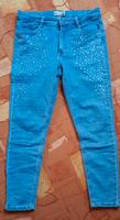 Skinny Jeans für Damen mit Glitzerakzenten Brandenburg - Teichland Vorschau