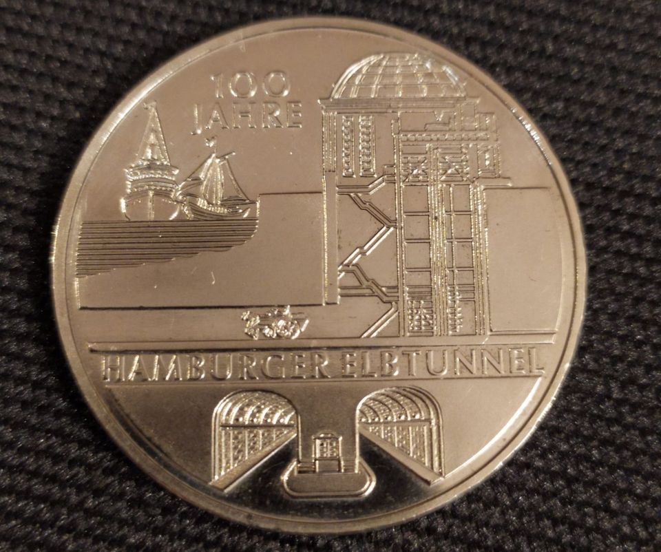 Münzring Coin Ring Silber 10 Euro 2011 100J. Hamburger Elbtunnel in Hamburg