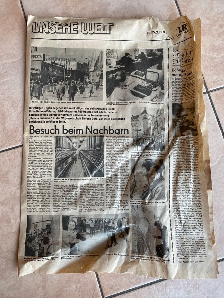 Zeitung DDR Unsere Welt 17.Juli 1987 in Trebbin