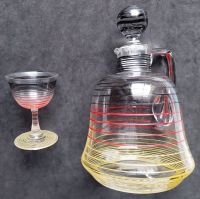 Karaffe / Flakon / Glasflasche H 12,5 cm + 1 Likörglas / Art Deco Baden-Württemberg - Mannheim Vorschau