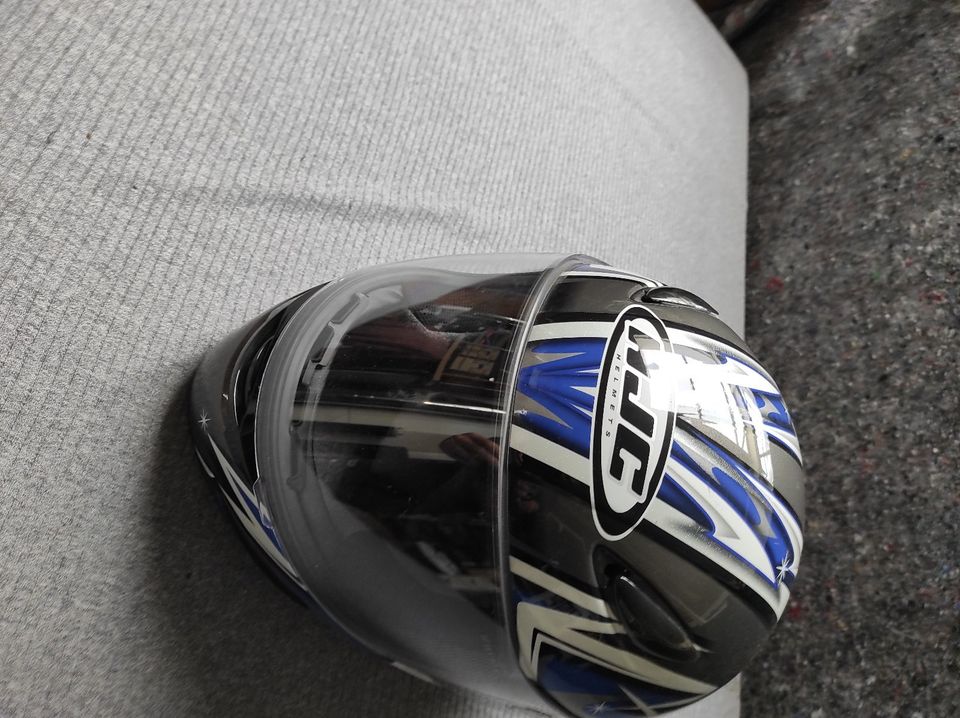 Kinder Motorrad Helm ,HJC, Blau , GR. S/M in Radolfzell am Bodensee