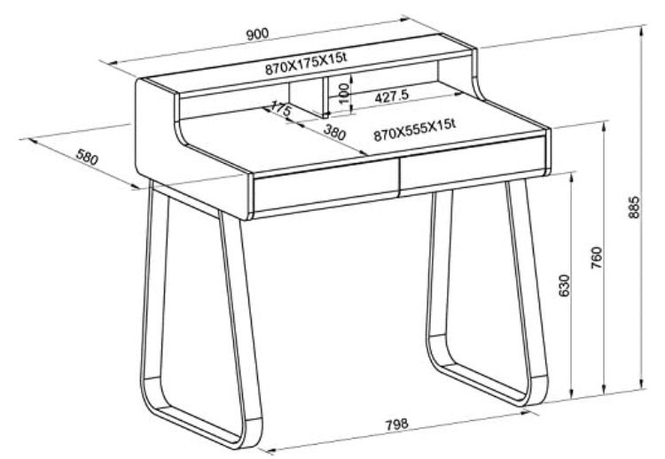 Schreibtisch schwarz in Themar