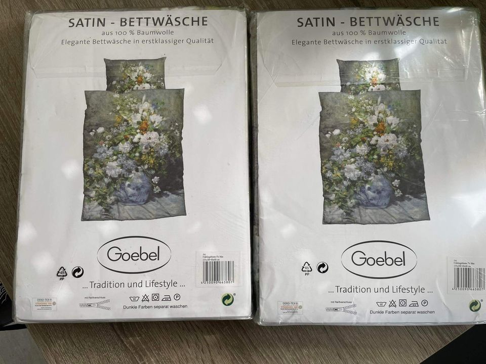 Zwei Sets Bettwäsche »Frühlingsblumen«, Goebel NEU 135x200 in Lohne (Oldenburg)