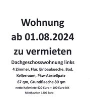 Dachgeschosswohnung frei ab 01.08.2024 Niedersachsen - Fürstenau Vorschau