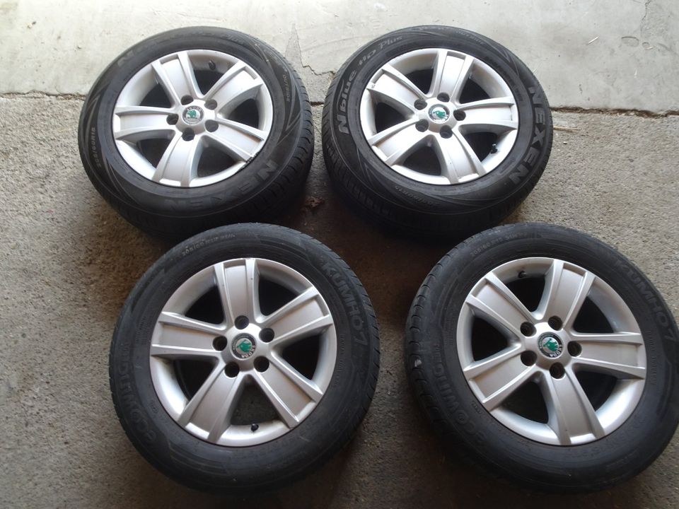 4 x 15 Zoll Skoda Octavia Alufelgen 6,5Jx15H2 - ET50 - 1Z0601025 in Steinheim