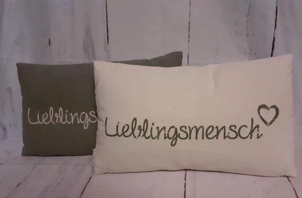 Deko-Kissen grau Lieblingsmensch Kuschelkissen neu in Weilmünster