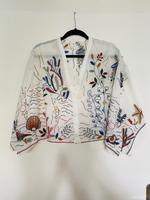Bluse ZARA Tunika weiss bunt Cape Shirt Boho Stickerei Hamburg-Nord - Hamburg Eppendorf Vorschau
