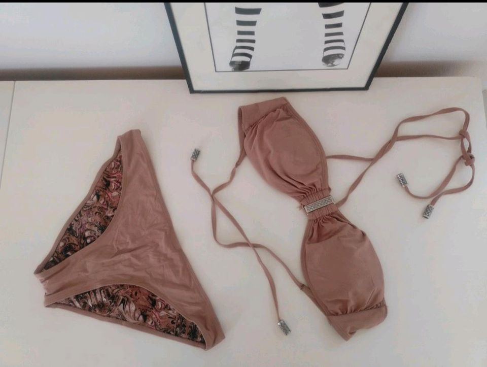 Edler Neckholder Bikini altrosa mit silbernen Details, S / 36 in Berlin