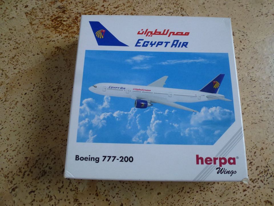Herpa Wings B777-200 Egypt Air (1:500) in OVP in Hainburg