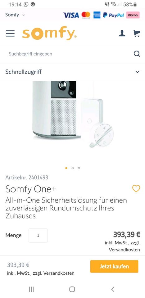 NEU Somfy One+ Alarmanlage Sicherheitskamera in Burscheid