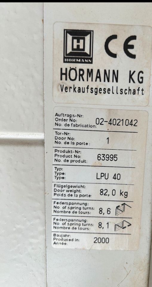 Hörmann Garagentor Sektionaltor weiß Motor Antrieb in Crimmitschau