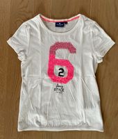 TOP!!! Süßes TOM TAILOR T-Shirt Top weiß pink 6. Birthday 140 S Nordrhein-Westfalen - Minden Vorschau