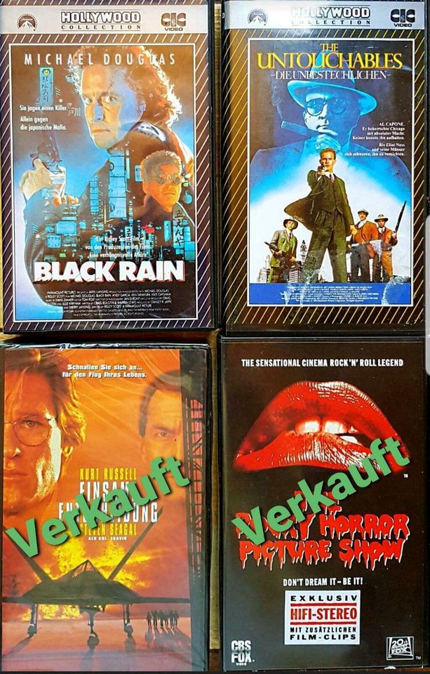 10 spannende Filme auf VHS Kassetten. UNBENUTZT. Frei ab 12 o. 16 in Remshalden