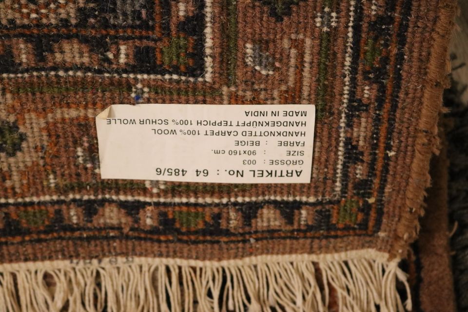 Teppich 100 % Schurwolle, Handgeknüpft aus Indien--90x160 in Uffing
