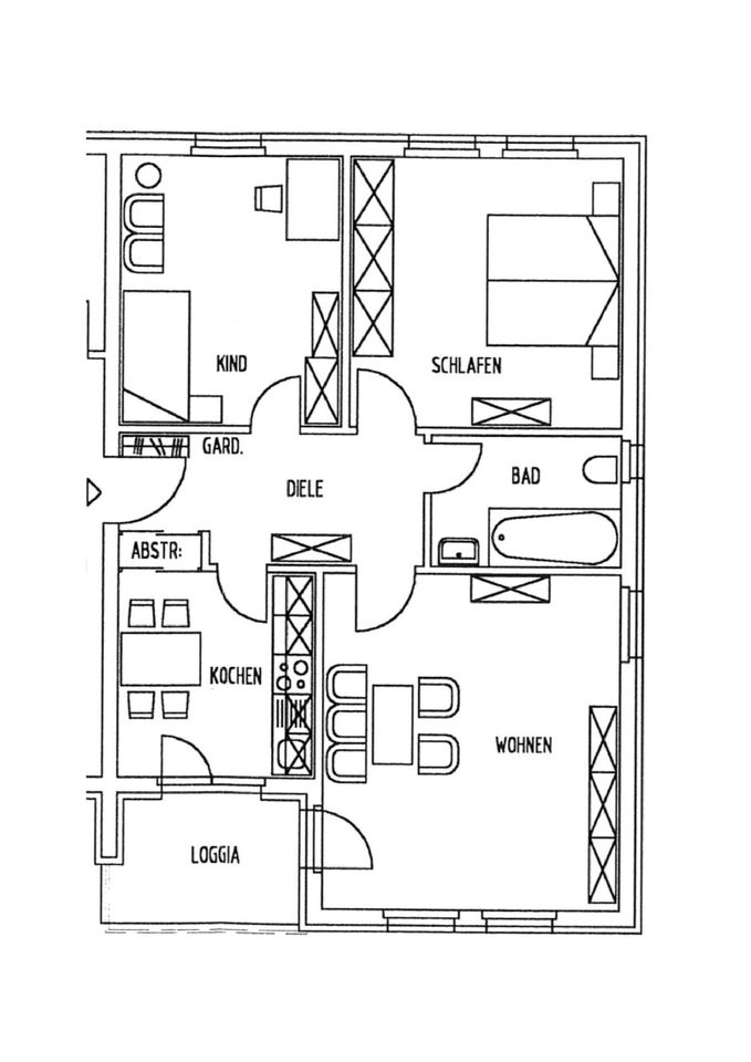 Geräumige 3-Zi.-Whg. mit Westbalkon und 2 PKW-Stellplätzen in Marlow