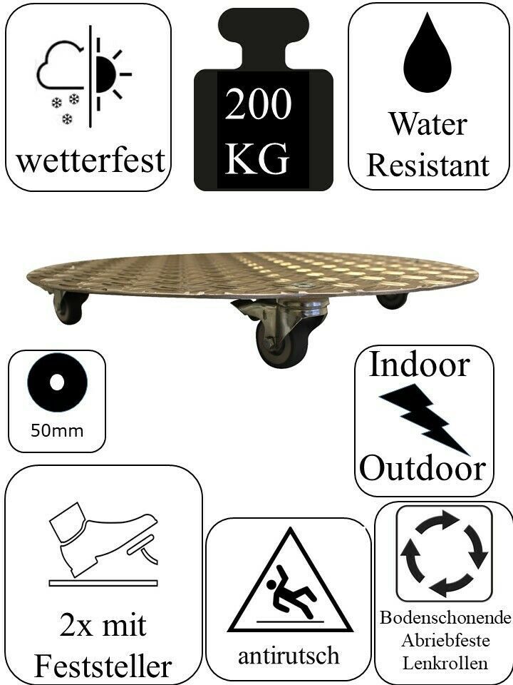 Pflanzenroller AluGrip-R200 bis200kg Blumenroller Untersetzer Ind in Willstätt