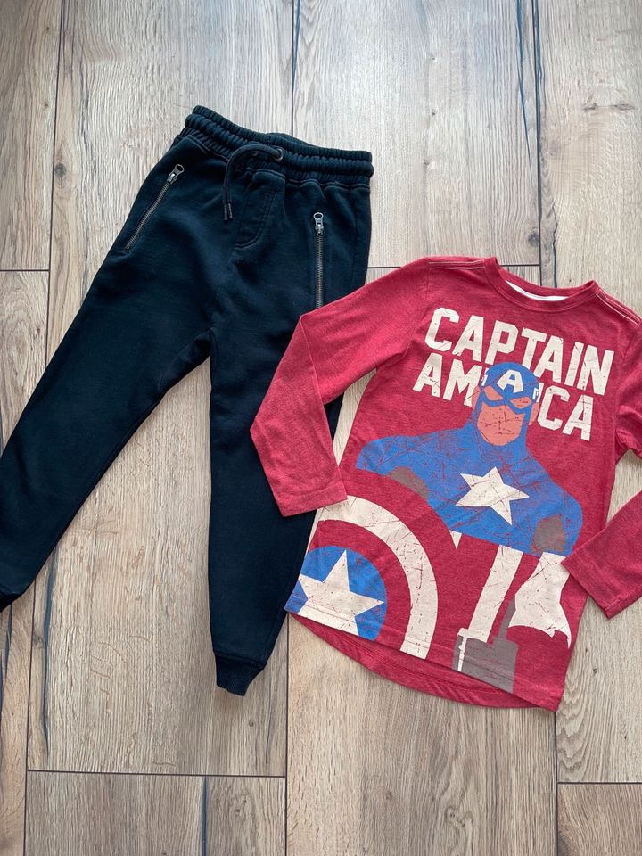 Next Longsleeve Captain America & Jogginghose blau in 122 in Hennef (Sieg)