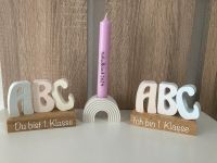 Deko zur Einschulung - Holzleiste, ABC, Kerzen Hessen - Schotten Vorschau