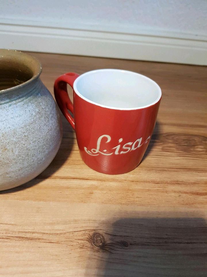 Tassen krüge Tasse Krug Keramik Porzellan Tee Kaffee Lisa Rot in Leipzig