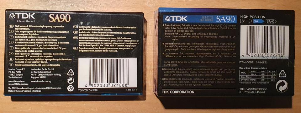 3 x TDK Leercassetten SA-90EB High Position, IEC II/Type II - OVP in Schieder-Schwalenberg