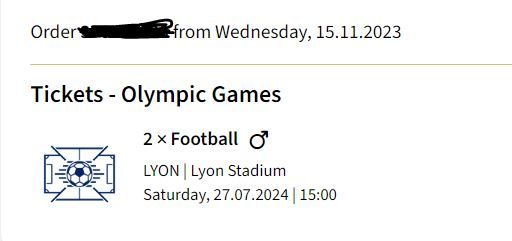 2x Füßball Tickets Olympic Games in Lyon (Argentina vs AFC 3) in Halle