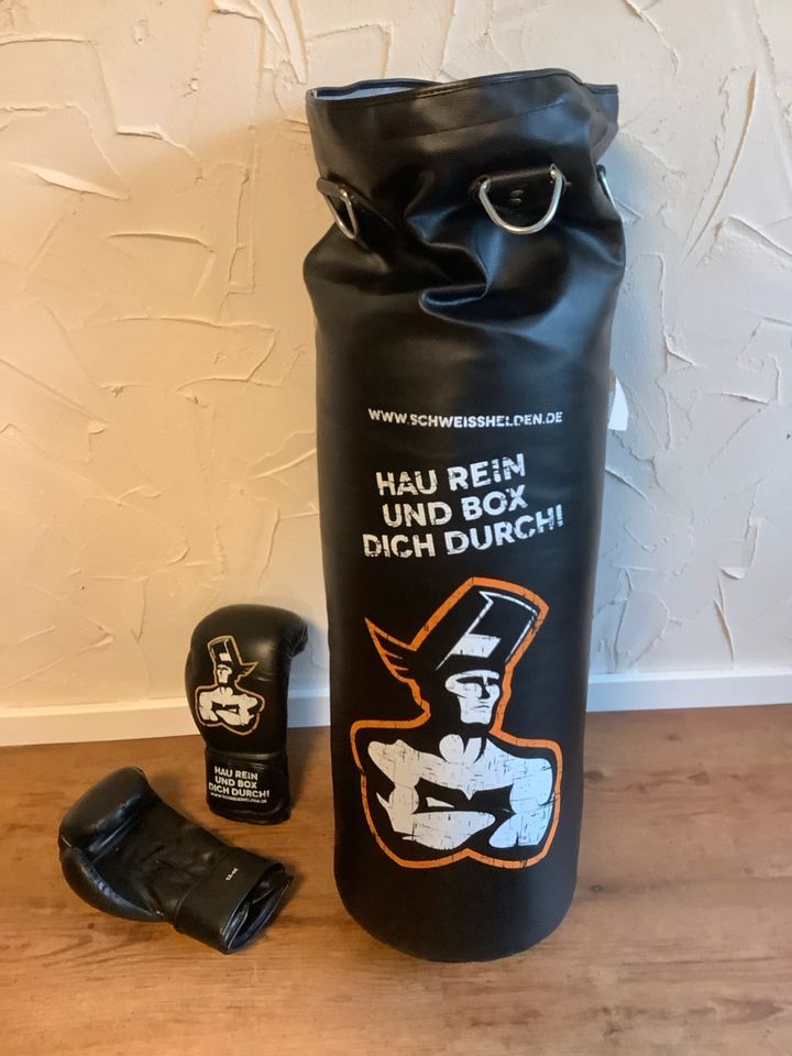 Wie NEU Leder Boxsack schwer 100x30 Männer Sport Sandsack in Simmern