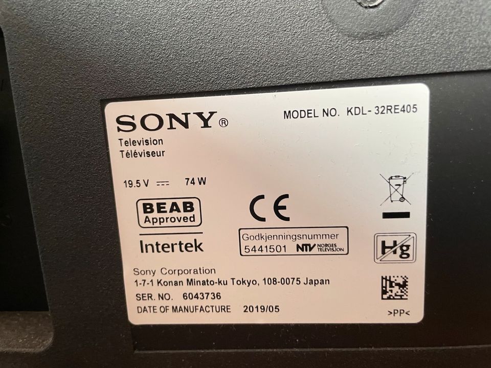 Sony KDL-32RE405 80 cm (32“) LCD TV mit LED-Technik in Hattstedt