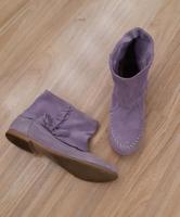 Wildlederstiefelette Flieder Gr.40 Hessen - Ginsheim-Gustavsburg Vorschau