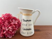 Emaille Kanne Blumenvase Deko Vase mit Plott NEU Hessen - Willingshausen Vorschau