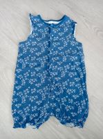 Sommer-Strampler-Schlafanzug für Baby-Mädchen - blau mit Blumen - Baden-Württemberg - Wolpertswende Vorschau