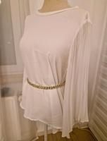 TOP❤️ Mango Chiffon Bluse Plissee edel weiß boho M 38 Bayern - Aschaffenburg Vorschau