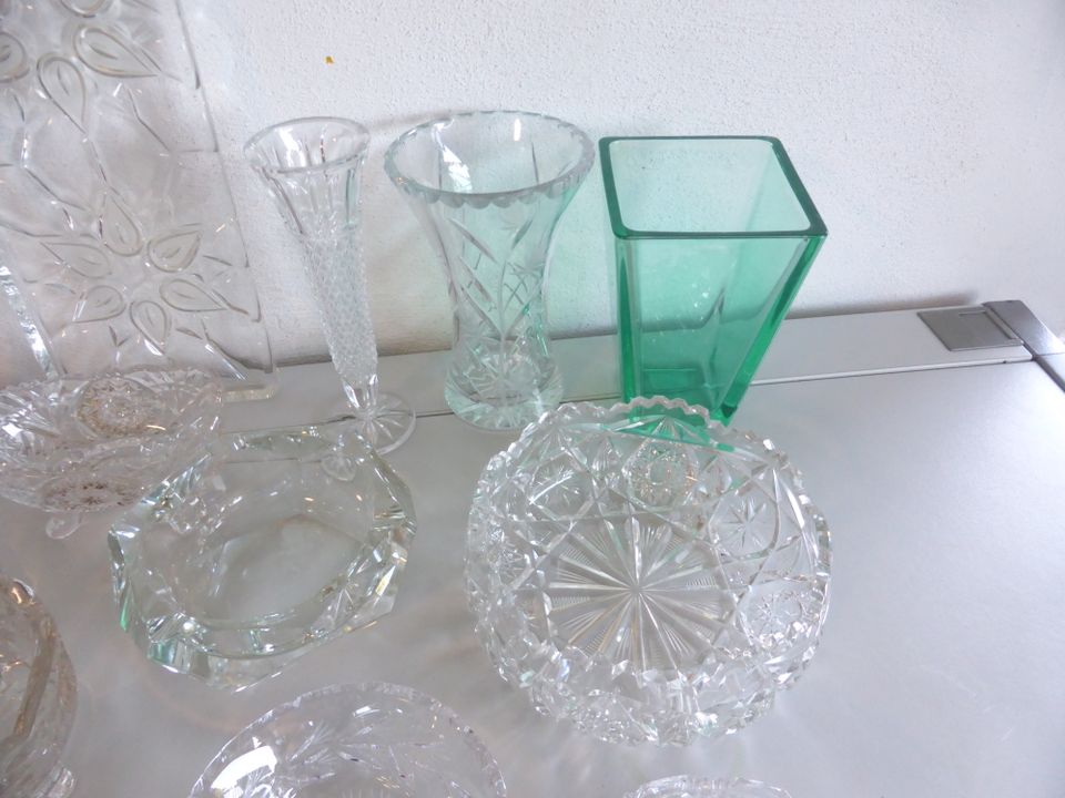 Kristall Bleikristall Glas Sammlung Konvolut Schalen Vasen Platte in Neuenrade
