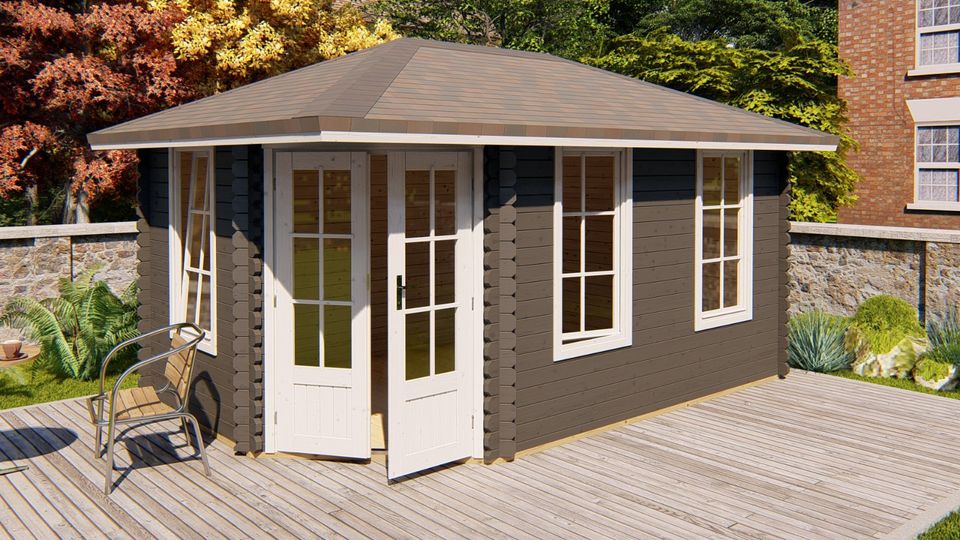 Agande Gartenhaus Blockhaus Gerätehaus Holz 450x300, 40mm,403965 in Versmold