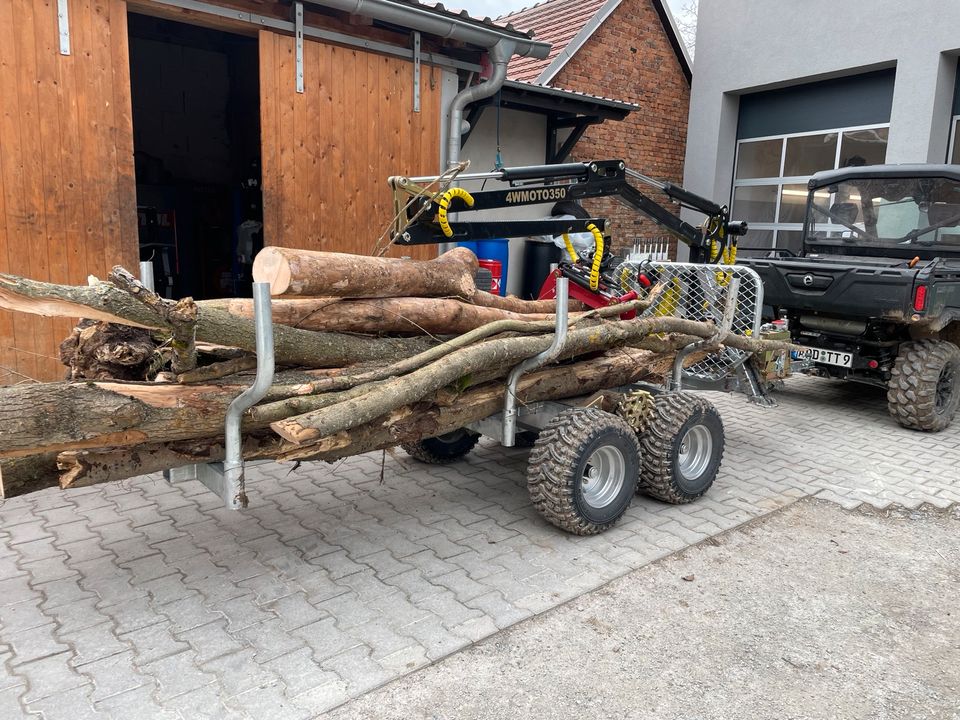 Holzrückewagen Jansen HRW, verzinkt, Holzanhänger mit Ladek in Vollersroda