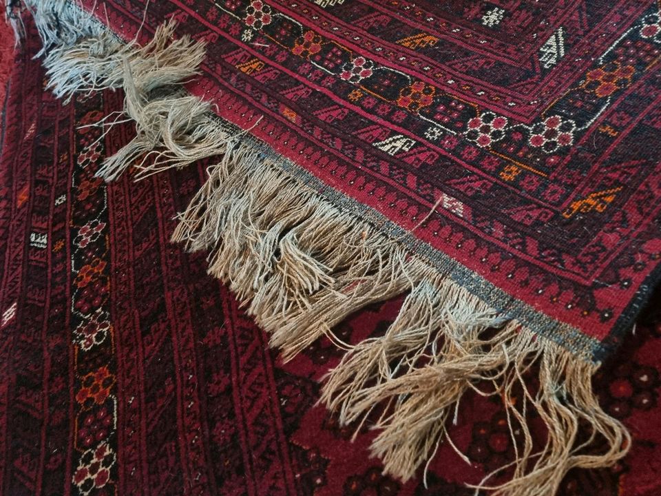 Handgeknüpfter Orient Teppich sehr fein 215 X 124 cm Pakistan Rot in Nidderau