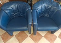 2x Wohnzimmer Leder Sessel in blau Nordrhein-Westfalen - Laer Vorschau