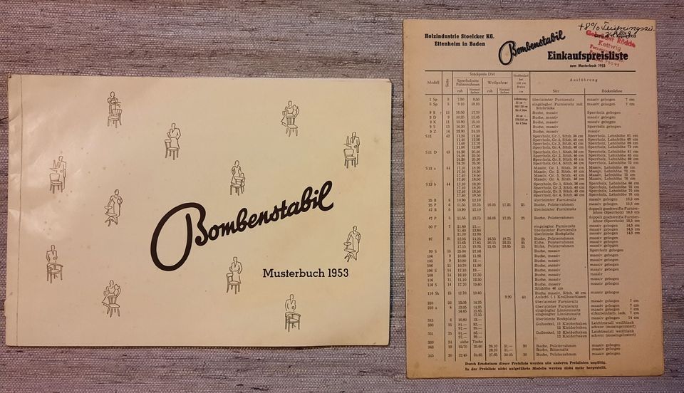 alter vintage Möbelkatalog Musterbuch Bombenstabil no Thonet in Straelen