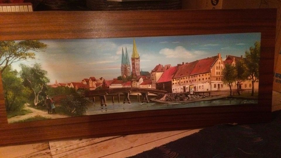 Lübeck Gemälde Panorama Bild Öl auf Holz in Bad Schwartau