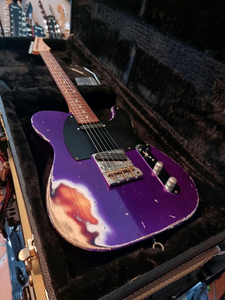 Quenzel Custom Guitars Telecaster Purple over Sunburst Relic in Linsengericht