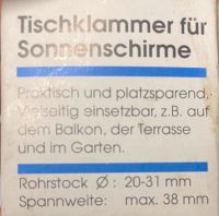 Sonnenschirm Halter für Tische Balkon Geländer ect. Bayern - Wiesthal Vorschau