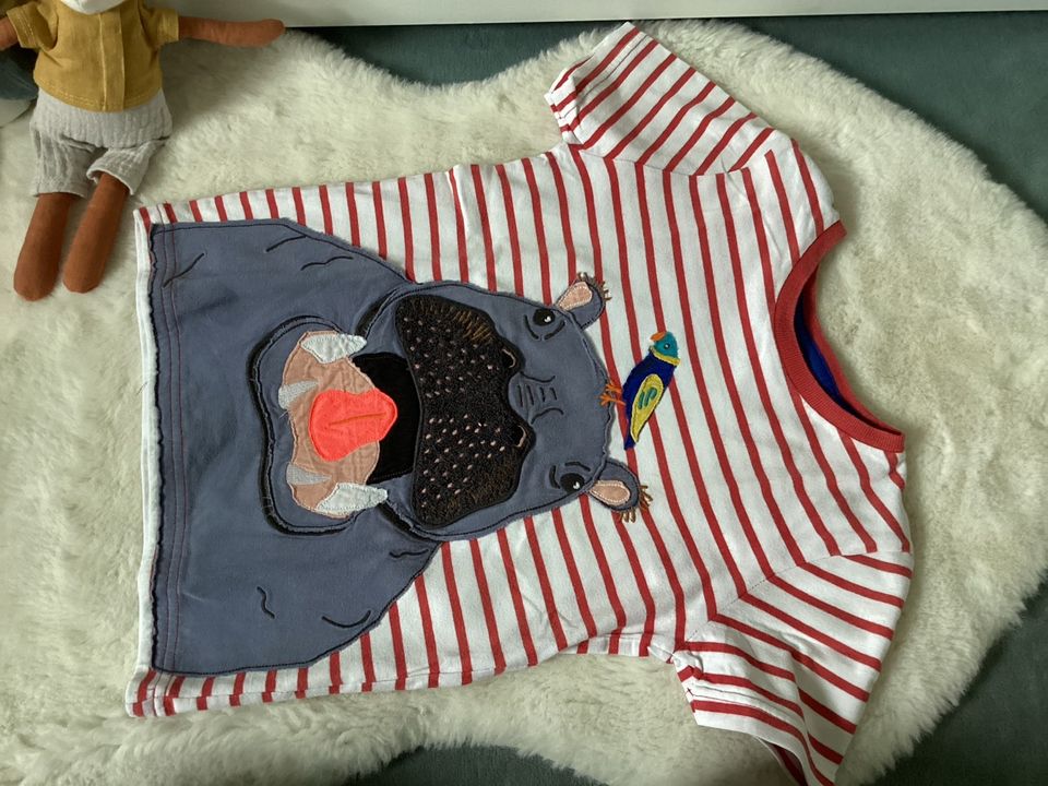 Mini Boden ❤️ T- Shirt Nilpferd 116 ❤️ Vorder/Rückseite in Waldkirch