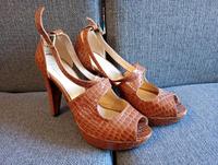 Hohe Schuhe/ Pumps Schlangenleder Imitat Größe 40 Brandenburg - Rhinow Vorschau