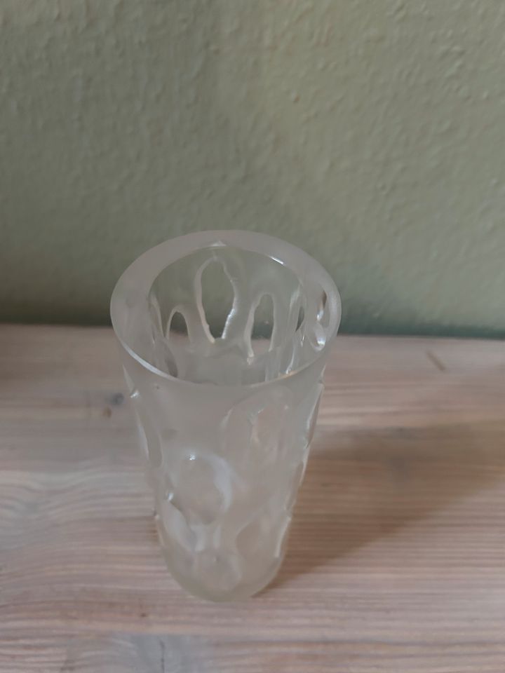 Kristall Vase Peill & Putzler Glas Frosted Struktur Eisglas 70er in Wuppertal