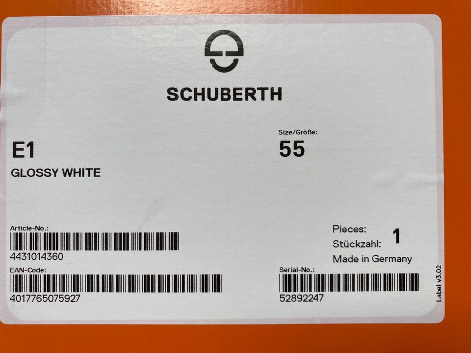Schuberth E1 Glossy White Klapphelm Weiß Größe S/55, neuwertig in Aachen
