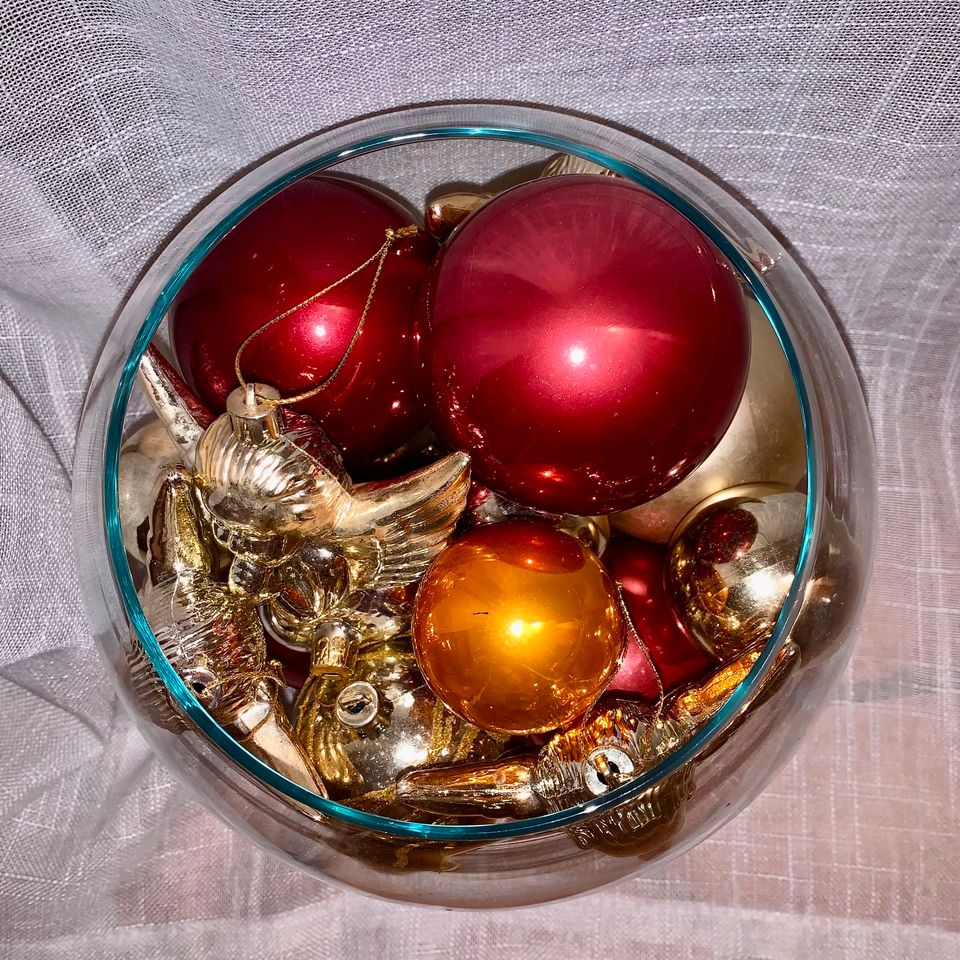 Vase inkl. Weihnachtsdeko Kugelvase Windlicht Glasgefäß in Gmund
