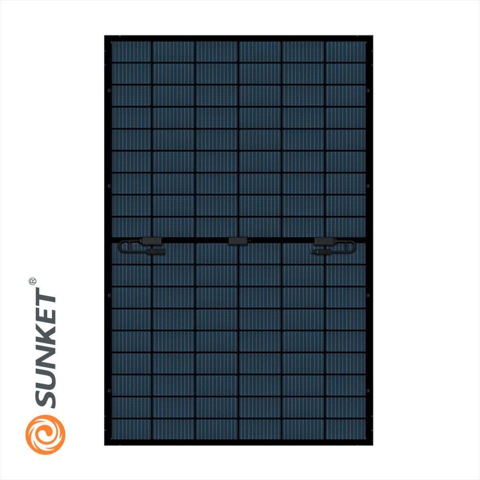 SUNKET 450 Watt TopCon Bifacial GLAS-GLAS N-Typ PV Panel Solarmodul Photovoltaikmodul Full Black schwarzer Rahmen in Seesen