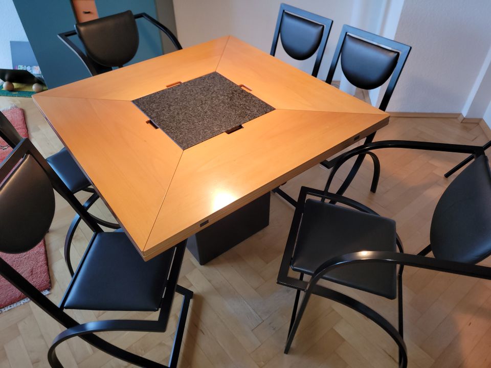 Eßtisch aus Dänemark, Design, mit 6 KFF Stühlen in Mülheim (Ruhr)