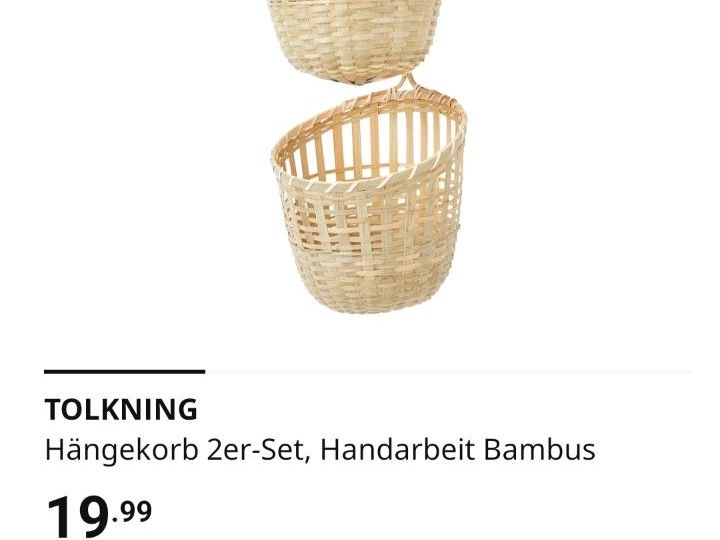 Tolkning Körbe Hängekörbe 2er Set Bambus IKEA in Böblingen